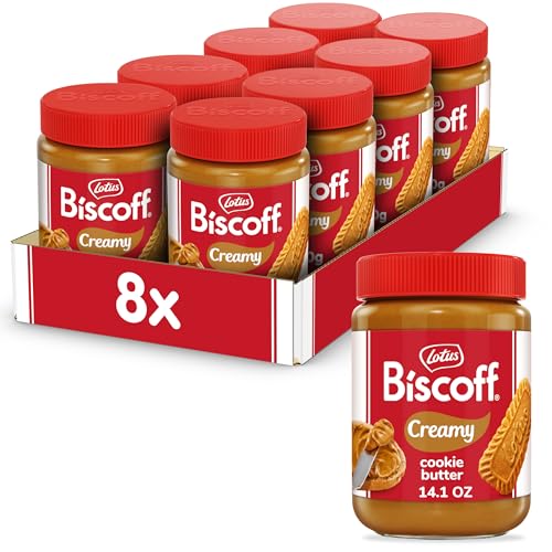 Lotus Biscoff Creamy Cookie Butter, Vegan, 14.1 oz, 8 Pack