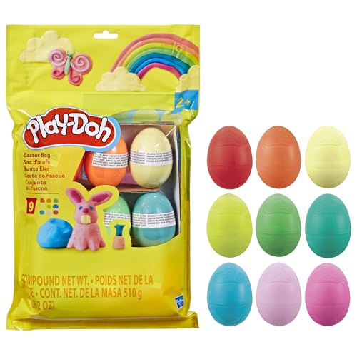 Play-Doh Easter Eggs Bag, 9 Pack, Assorted Colors, for Kids