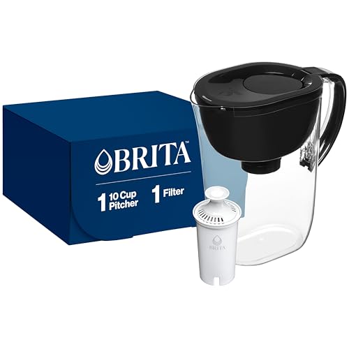 Brita 10-Cup Water Pitcher with SmartLight Indicator, Black