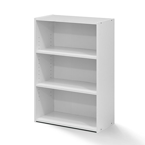 FURINNO Wright 3-Shelf Bookcase, White