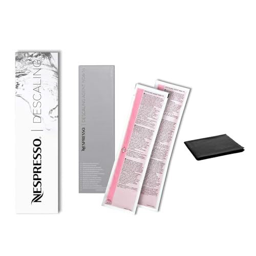 Nespresso Descaling Kit, Fits All Models, 2 Pack, Cloth Included