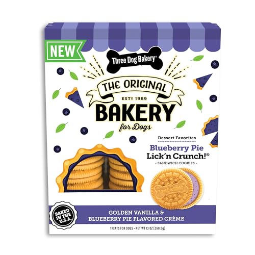 Three Dog Bakery Blueberry Pie Dog Cookies with Real Blueberries