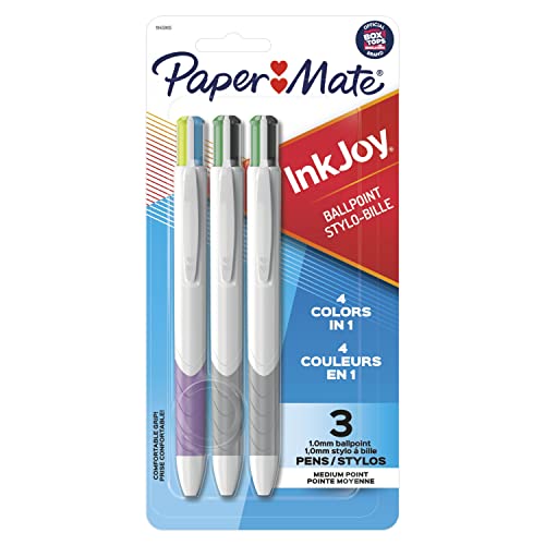 Paper Mate InkJoy Quatro Retractable Pens, Medium, 3 Pack