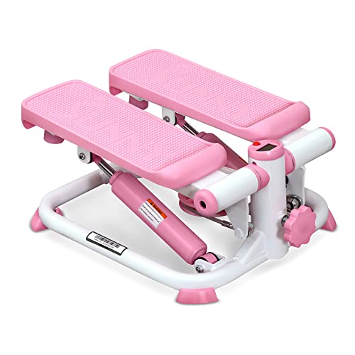 Sunny Mini Stepper with Resistance Bands & Monitor – Pink