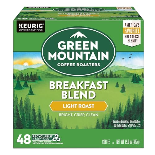 Green Mountain Breakfast Blend K-Cup Pods, Light Roast, 48 Ct