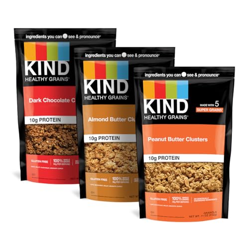 KIND Granola Clusters Variety Pack, Gluten-Free, 10g Protein