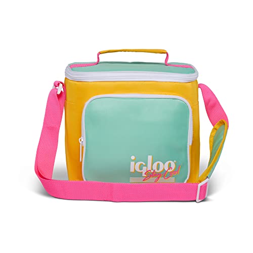 Igloo 90s Retro Lunch Box Cooler, Yellow/Mint