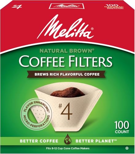 Melitta Unbleached #4 Coffee Filters, 300 Count