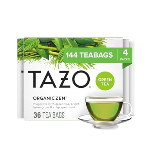 TAZO Organic Zen Green Tea, Lemongrass & Spearmint, 144 Bags