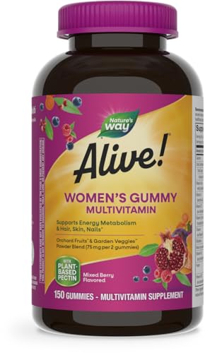 Alive! Women’s Gummy Multivitamins, 16 Nutrients, Mixed Berry, 150ct