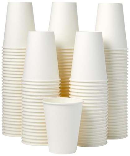 Amazon Basics 12oz Disposable Coffee Cups, 1000-Pack, White