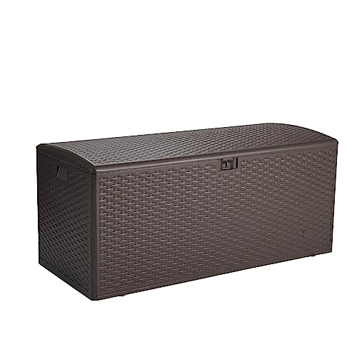 Amazon Basics 150-Gallon Waterproof Patio Storage Box, Brown