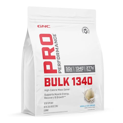 GNC Bulk 1340 Mass Gainer Vanilla, 50g Protein, 9 Servings