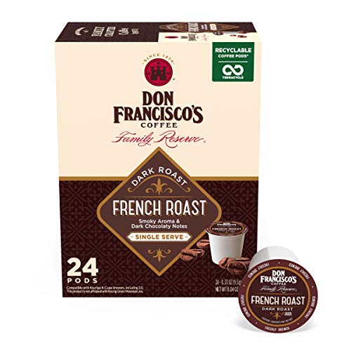 Don Francisco’s French Dark Roast Coffee Pods, 24 Count, Keurig Compatible