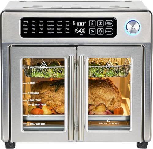 Emeril Lagasse French Door Air Fryer Oven, 26QT, Stainless Steel