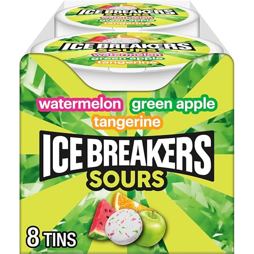 ICE BREAKERS Sours Fruit Flavored Sugar Free Mints, 8 Tins
