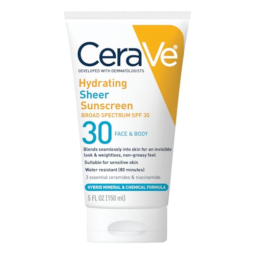 CeraVe Sheer SPF 30 Sunscreen with Zinc & Hyaluronic Acid