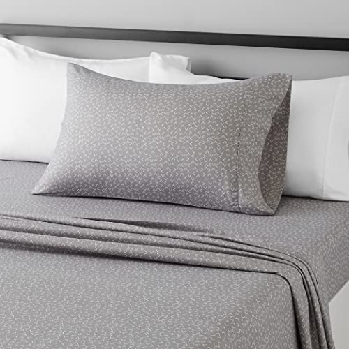 Amazon Basics Microfiber 3-Piece Bed Sheet Set, Twin, Gray Arrows
