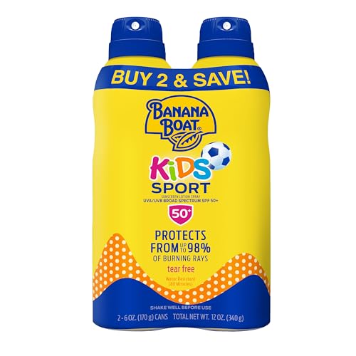 Banana Boat Kids SPF 50 Sunscreen Spray, Twin Pack, 6oz
