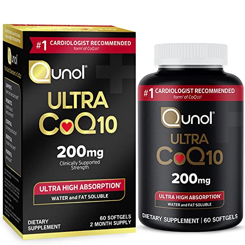 Qunol CoQ10 200mg Softgels, High Absorption Antioxidant, 60 Count