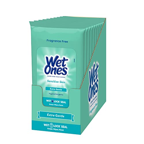 Wet Ones Sensitive Skin Wipes, 20ct Travel Pack (10-Pack)