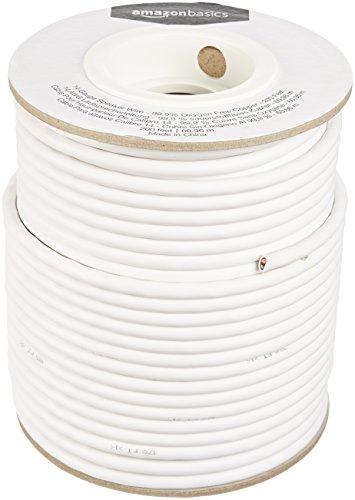 Amazon Basics 14-Gauge Audio Speaker Wire, 200ft, White