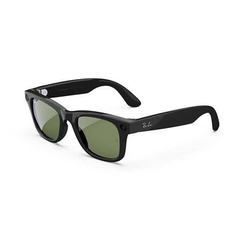 Meta Ray-Ban Smart Glasses, Wayfarer, Black/Green