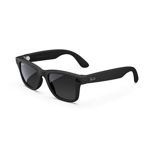 Meta Ray-Ban Wayfarer Smart Glasses, Matte Black/Polarized