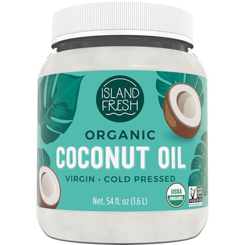 Island Fresh Organic Virgin Coconut Oil (54 oz) – Cold-Pressed, Non-GMO