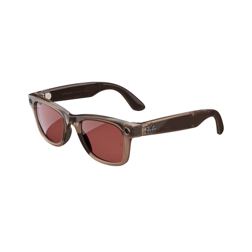 Meta Wayfarer Square Sunglasses, Warm Stone/Watermelon Red