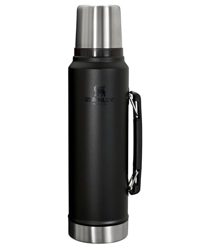 Stanley Classic 20 oz Insulated Thermos, Black, Leakproof Lid