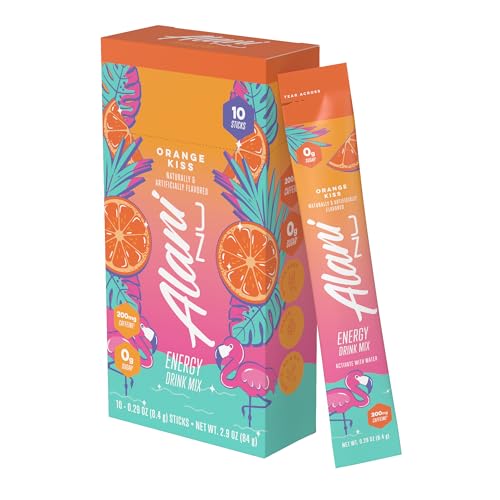 Alani Nu ORANGE KISS Energy Drink Mix, 200mg Caffeine, Zero Sugar, 10 Pack