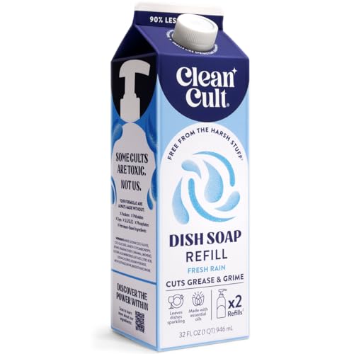 Cleancult Plant-Based Dish Soap Refill, 32oz, Fresh Rain