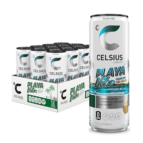 CELSIUS PLAYA VIBE Pina Colada Energy Drink, 12-Pack
