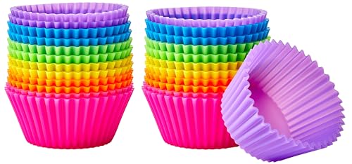 Amazon Basics Silicone Baking Cups, Non-Stick, BPA Free, 24-Pack