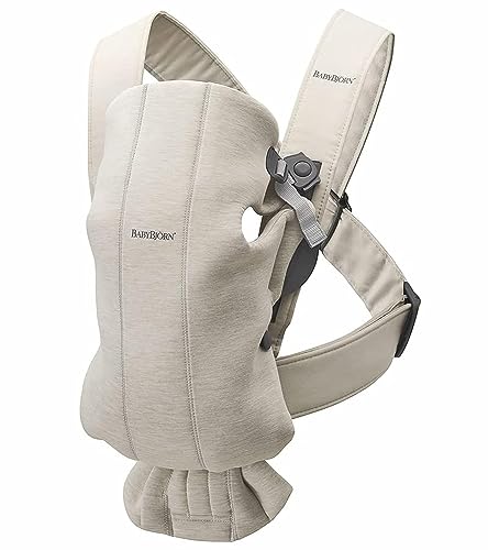 BabyBjörn 3D Jersey Baby Carrier, Light Beige, Newborn (7-25 lbs)