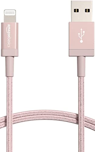 Amazon Basics 6ft Rose Gold Lightning Charger Cable