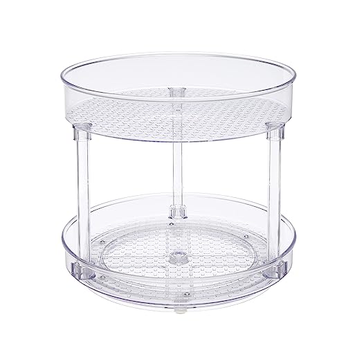 Amazon Basics 2-Tier Clear Lazy Susan, 9″ Diameter