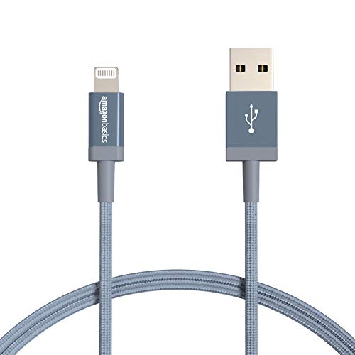 Amazon Basics 2-Pack Nylon Lightning Cables, 3ft, MFi Certified