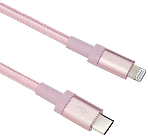 Amazon Basics 6ft USB-C to Lightning Cable, Rose Gold