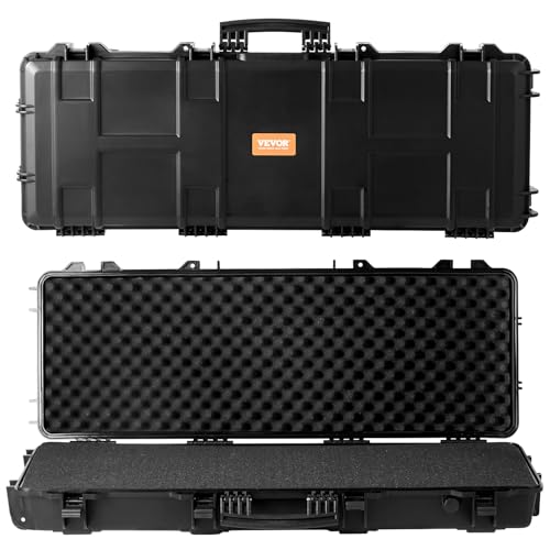 VEVOR 42″ Lockable Rifle Case with Wheels, Waterproof