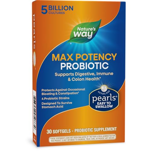 Nature’s Way Probiotic Pearls, 5 Billion Cultures, 30 Softgels
