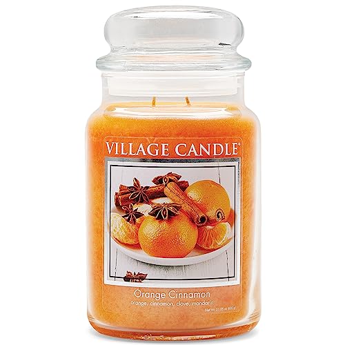Village Candle Orange Cinnamon Scented Jar, 21.25 oz