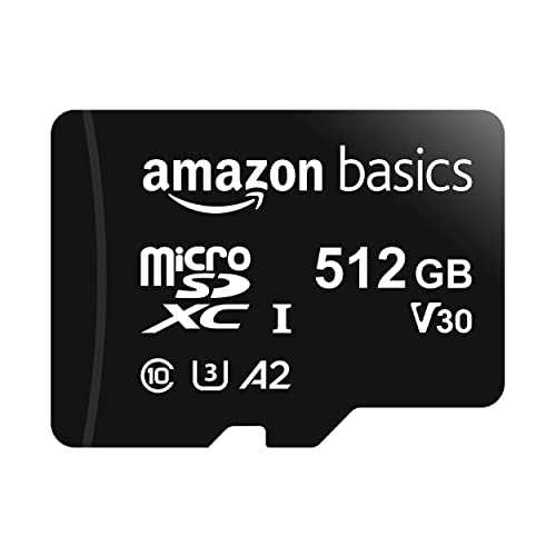 Amazon Basics 512GB Micro SDXC Card, A2, U3, 100 MB/s