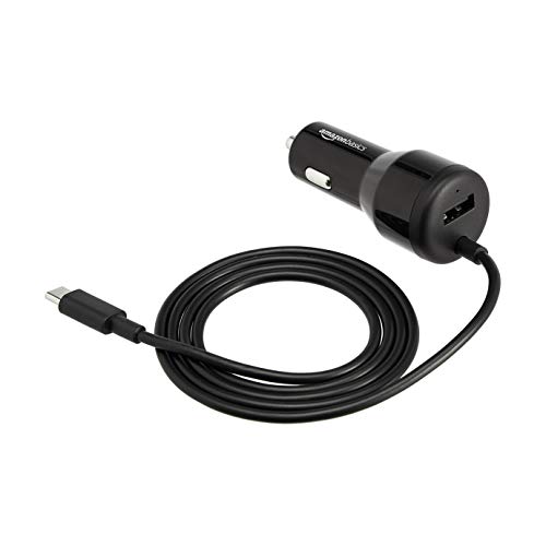 Amazon Basics 30W Car Charger with USB-C and USB-A Ports