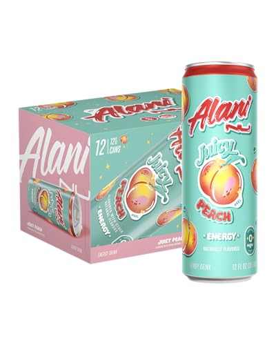 Alani Nu Peach Energy Drink, 200mg Caffeine, 12-Pack