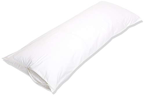 Amazon Basics White Zippered Cotton Body Pillowcase (55×21″)