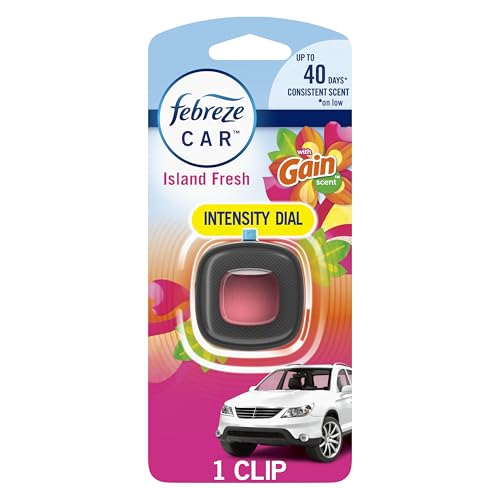 Febreze Car Vent Clip Air Freshener, Gain Island Fresh