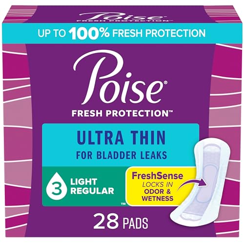 Poise Ultra Thin Light Absorbency Incontinence Pads, 28 Count