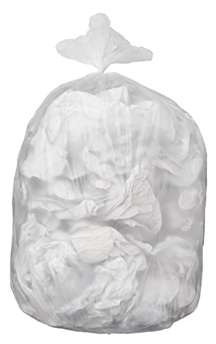 Amazon Basics 55 Gallon Clear Trash Bags, 50 Count